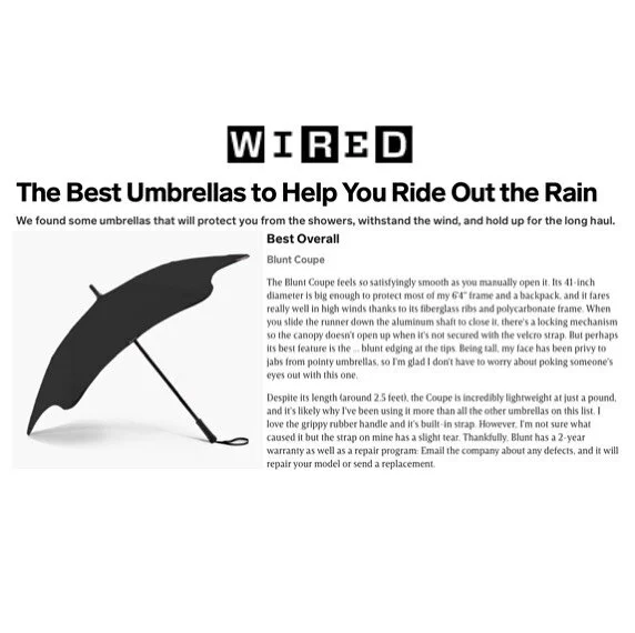 The best umbrellas to buy that will hold up in the long haul are now featured on @wired - including @bluntumbrellas new coupe and sport options ☔️