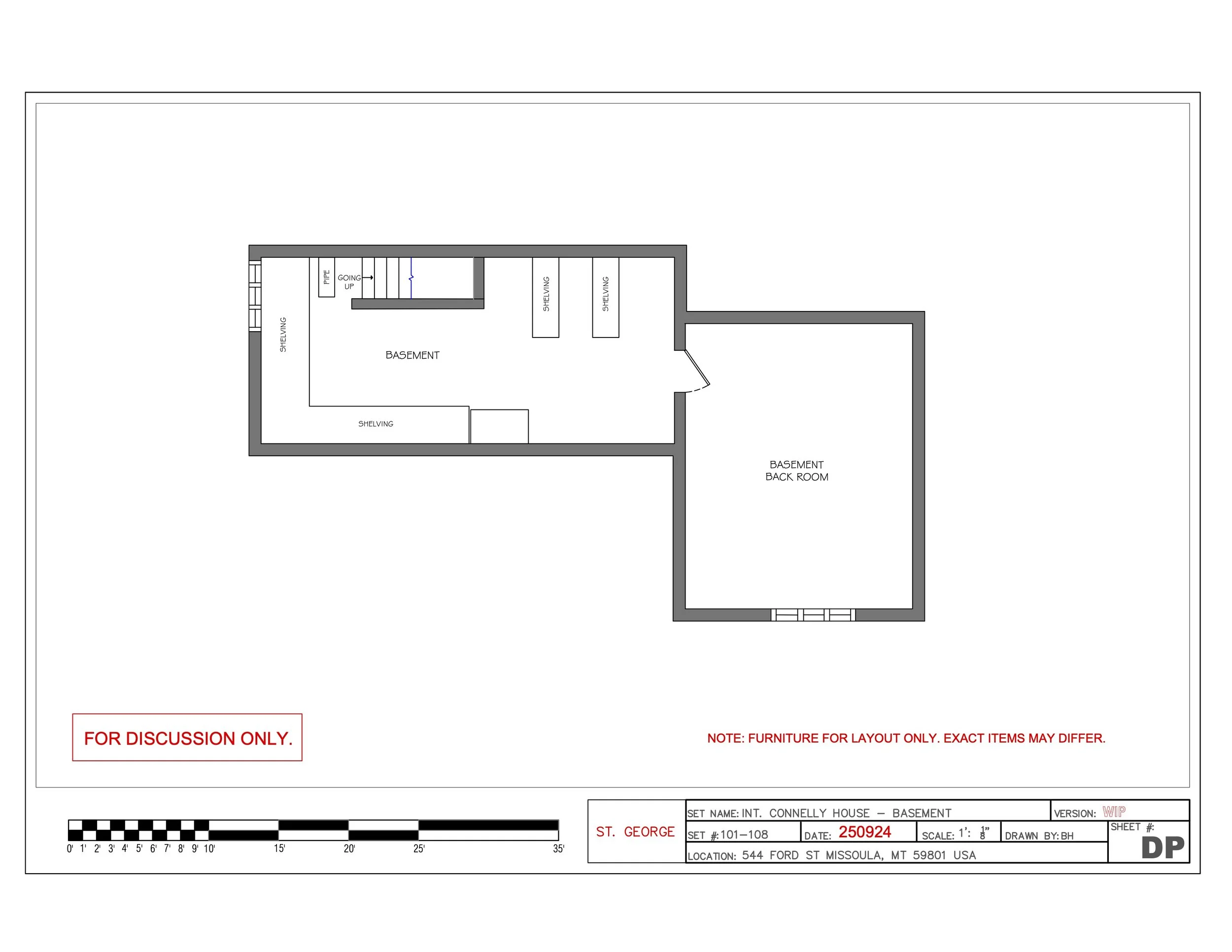  CONNELLY HOUSE BASEMENT - DIRECTOR’S PLAN 