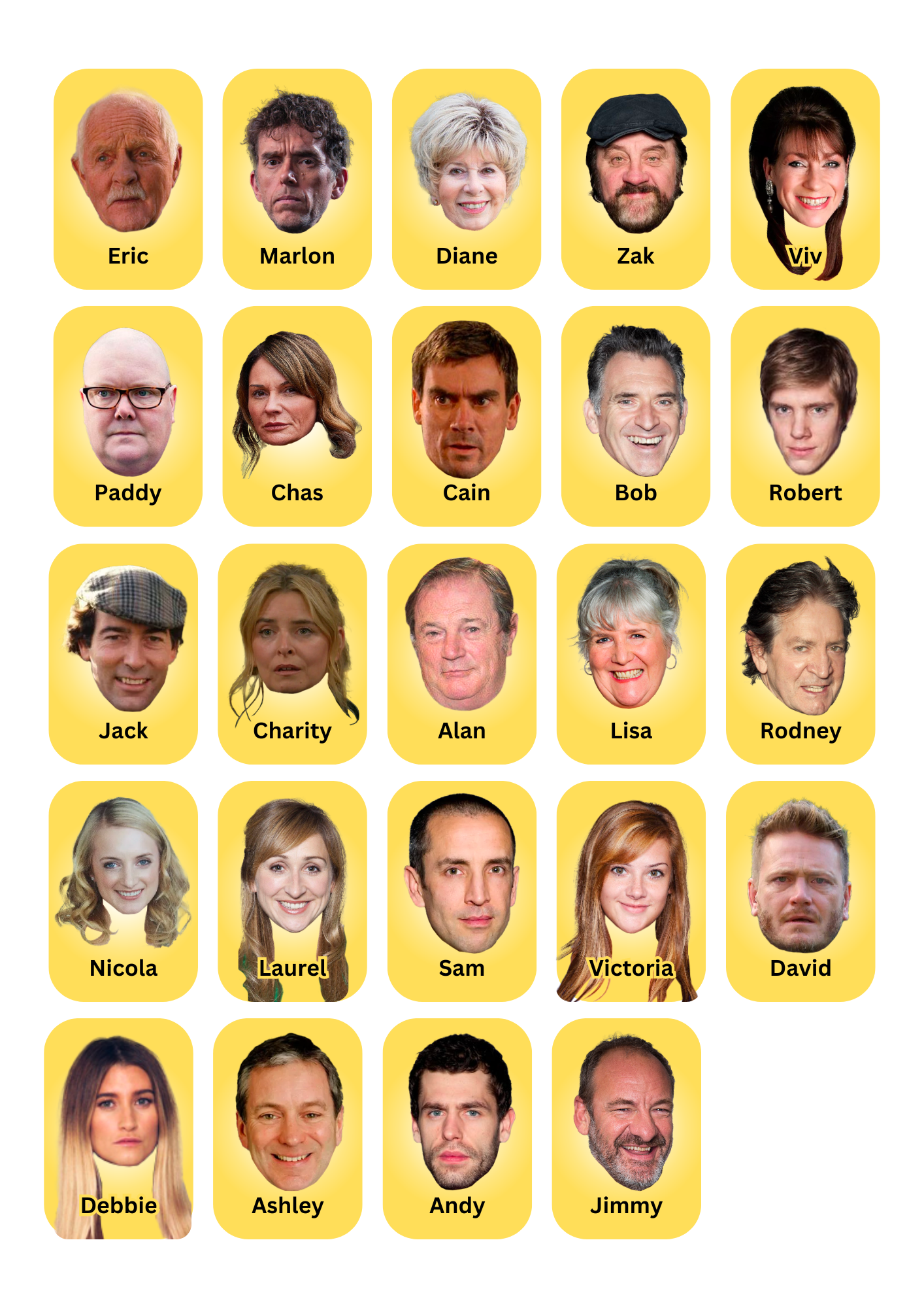 Emmerdale-themed guess who