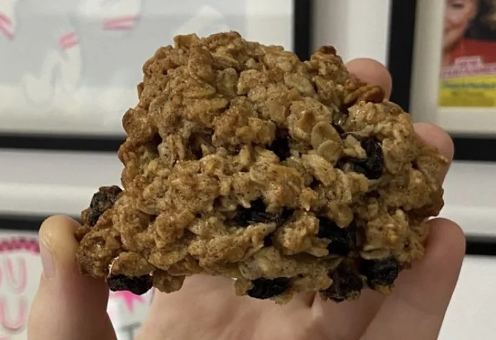 Oat and Raisin Cookies
  
I made these when the Joes requested slightly healthier lunch box treats. They were very pleased when I made these.
  
Another recipe that saves raw in the fridge great if you want to bake more fresh later in the week!