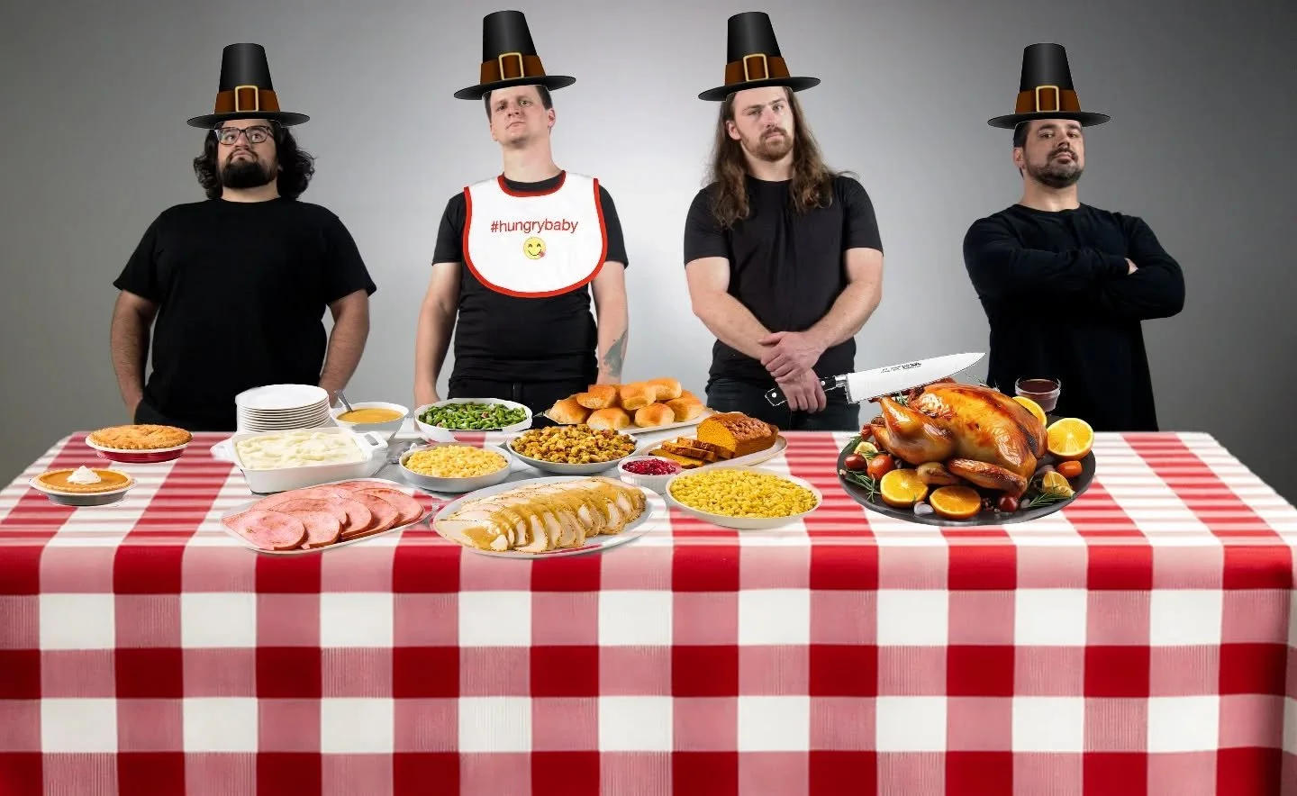 Hope everyone had a happy turkey day. Here's what we looked like yesterday and today.

In one week we put out another track, completing the whole EP that we finished working on a year ago. We hope it was worth the wait.