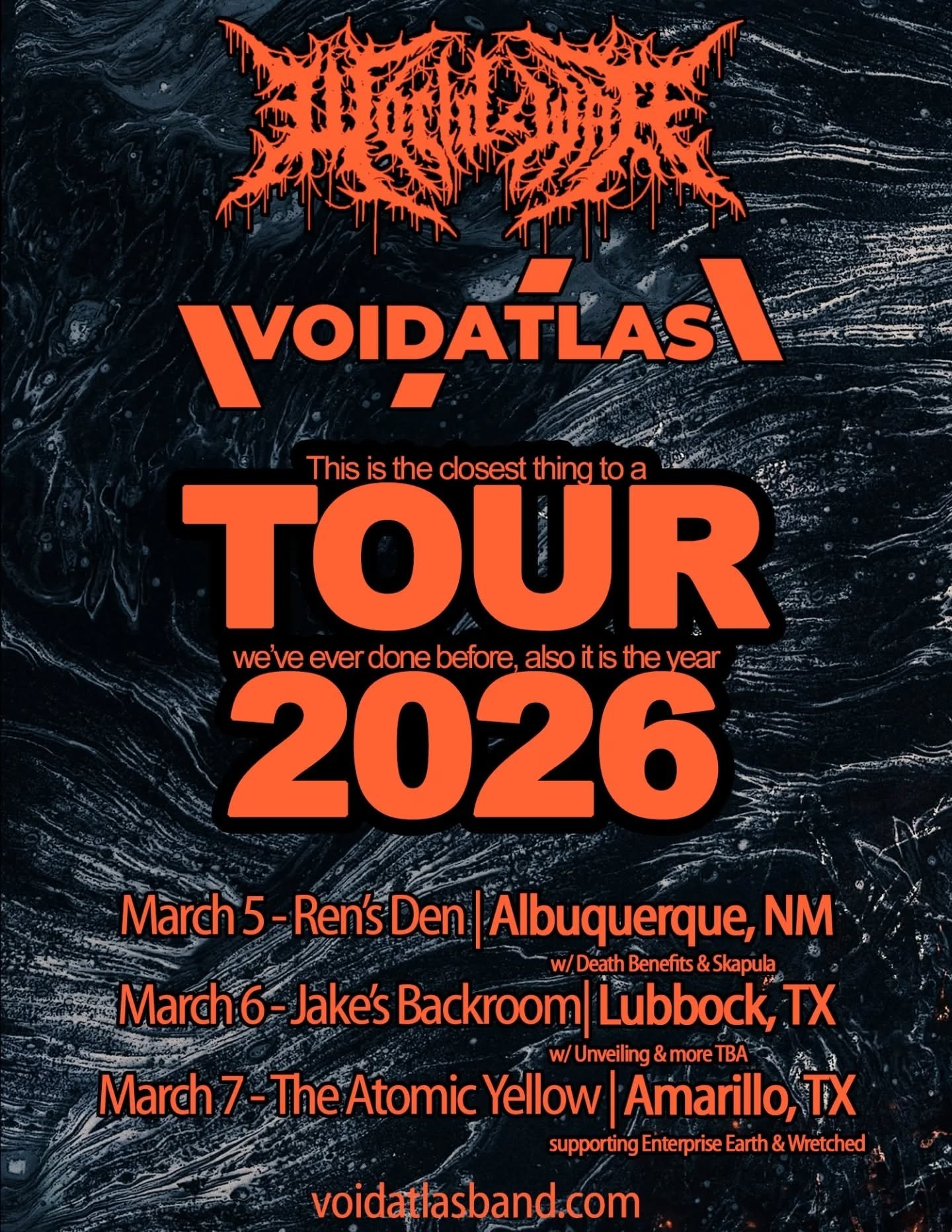 We'll be DESCENDING (lol) down to New Mexico and Texas this March with our friends @worldwartx holding our hands along the way! We can't wait to play with them along with some other really really really cool bands!

3/5 Albuquerque, NM - Ren's Den
3/