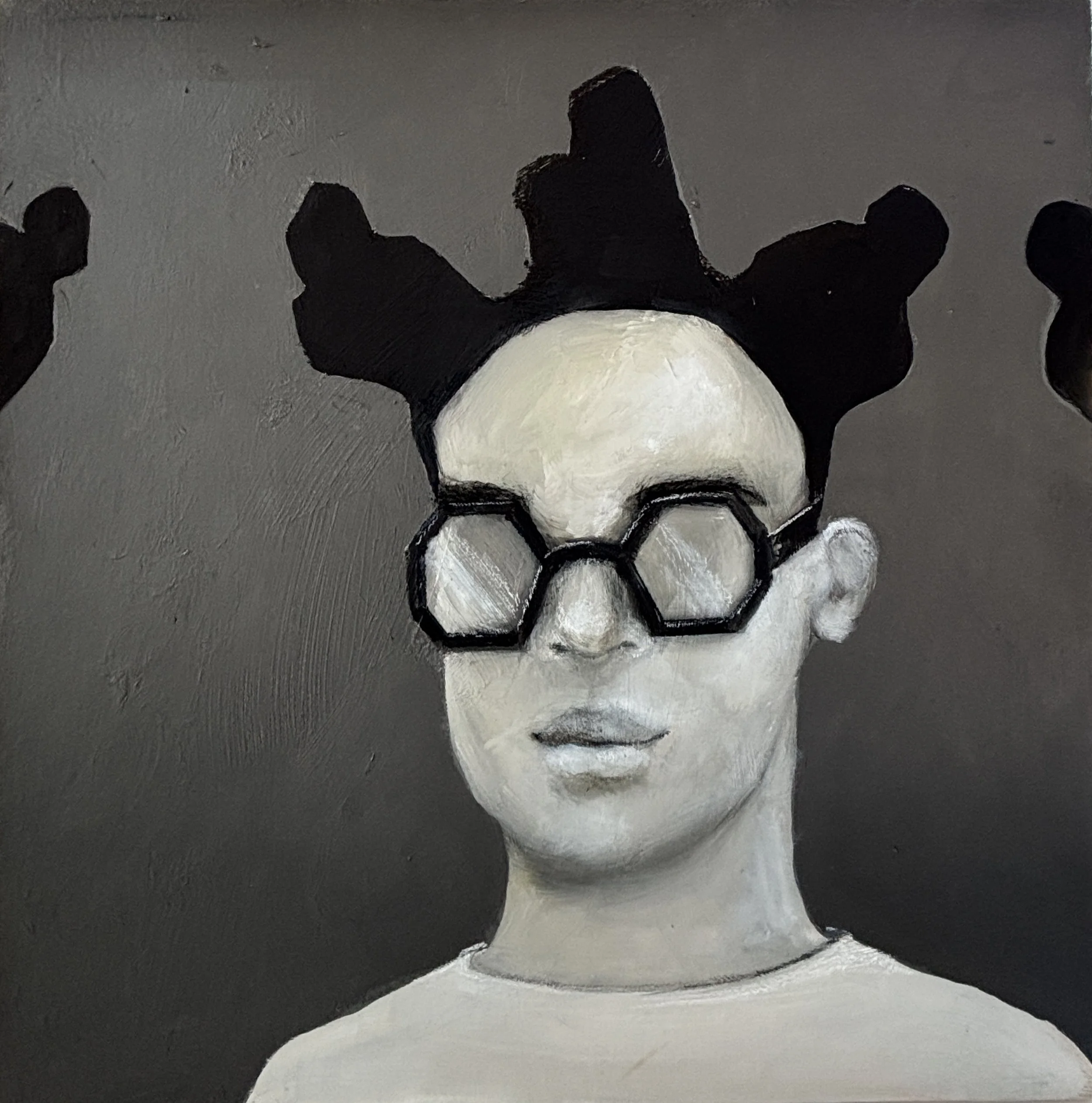 Lipstick in Rain. 12x12" . oil on panel.