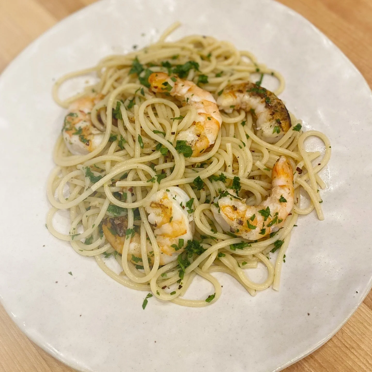 Spaghetti with Shrimp is a quick and easy pasta that is a variation of the Italian classic Spaghetti Aglio e Olio&mdash; a personal favorite since my childhood. The addition of perfectly grilled shrimp elevates a homey dish to guest-worthy. Success l