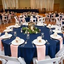$10 to rent 120" Round Tablecloth Navy Blue