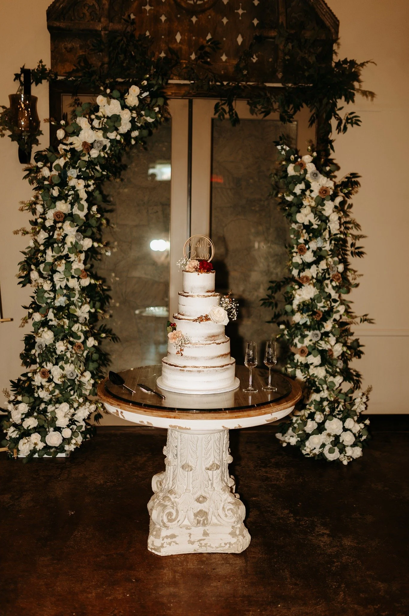 wood glass top white base cake table.jpg