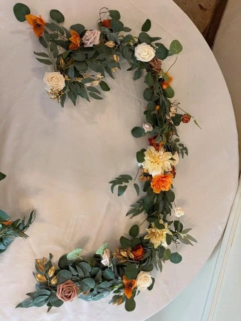 2-6ft Eucalyptus Flower Garland - Sunset Terracotta