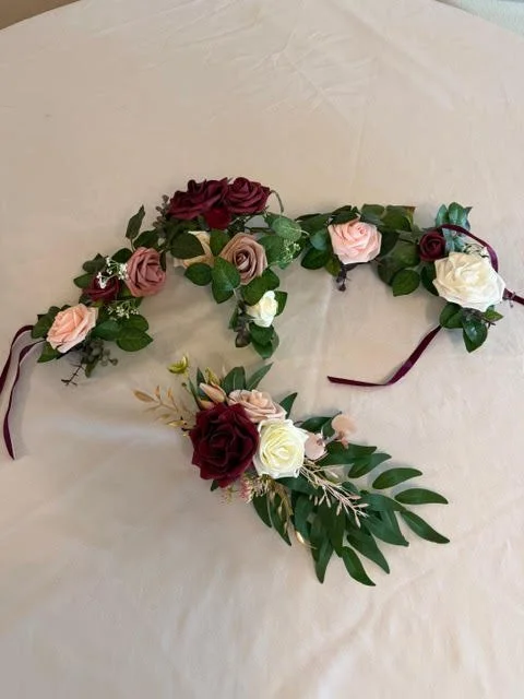 $20 - Lantern Floral Arrangements Marsala & Dusty Rose