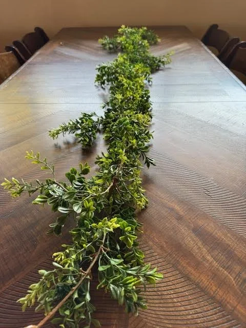 Bright greenery garland with baby breath