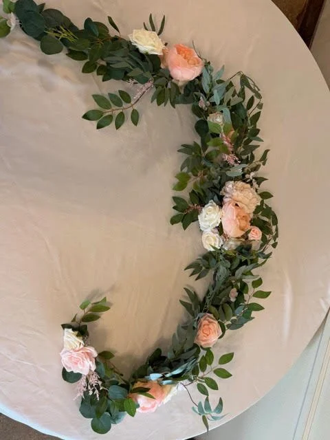 9ft Blush & Cream Flower Swag Garland
