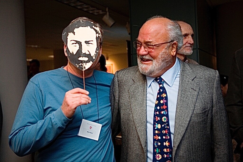  I ran a creative design studio for 25 years. The clients included Weisman Art Museum, Bob Dylan, and Mayor George Latimer. The Mayor is seen here with yours truly sporting a Latimer mask. 