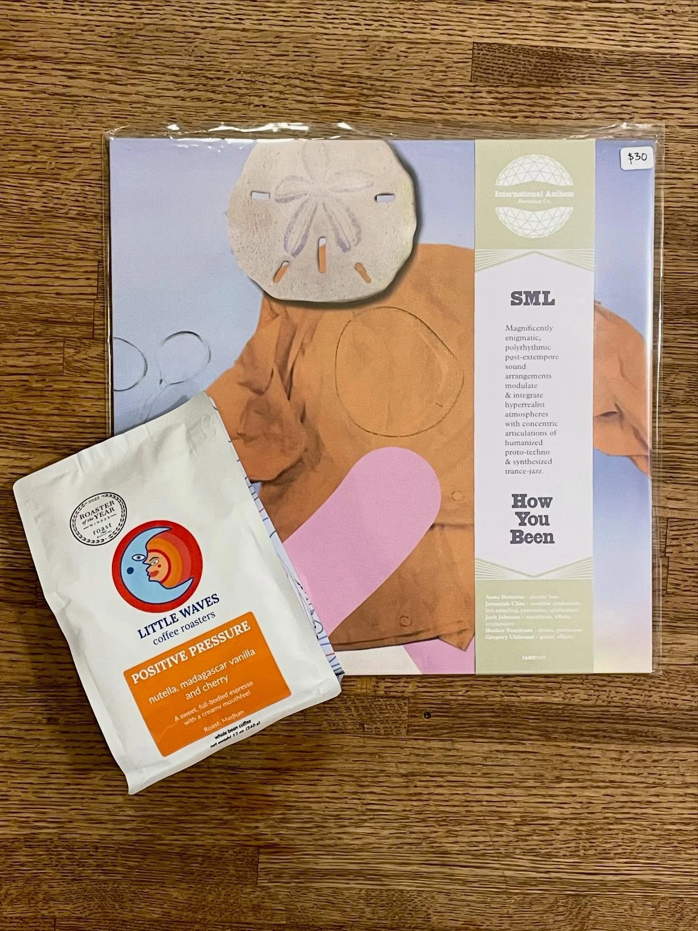 Some music pairing with delightful beans from @littlewaves.coffee 💙 We&rsquo;re here until 6 today with a fresh restock of new records, books, and bags of coffee. See you soon friends.