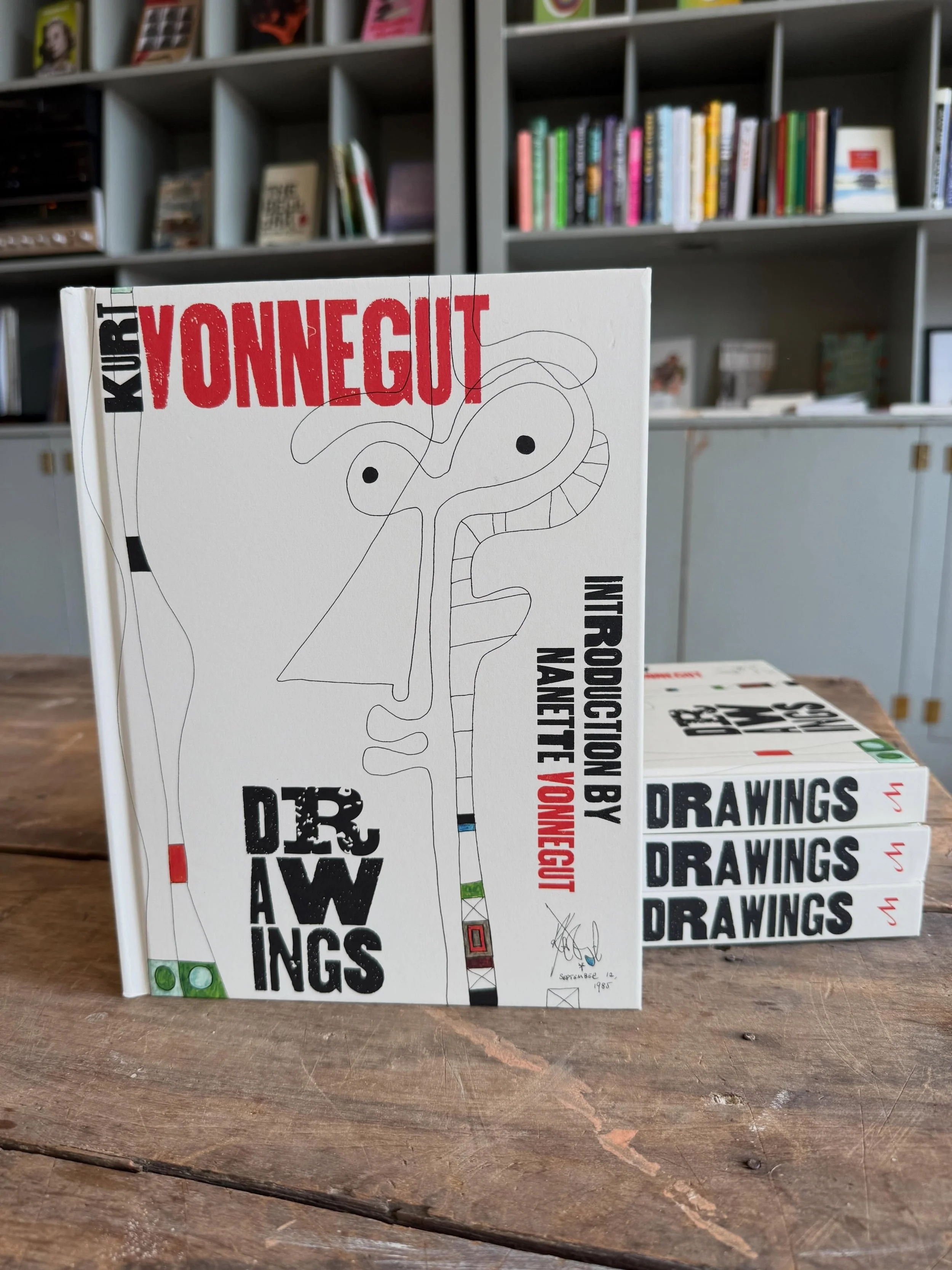 Been waiting a long time to have this book in the shop. Copies of &lsquo;Kurt Vonnegut Drawings&rsquo; have finally landed. Here 10-6 today.