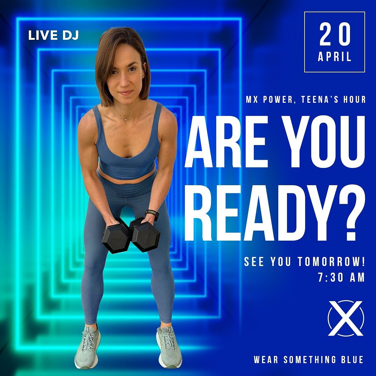 🌟REMINDER: Just one more sleep until MX Power, Teena&rsquo;s Hour! Who&rsquo;s excited? 
Can&rsquo;t wait to see you all tomorrow morning! Set those alarms and get ready to sweat it out! 💪

&bull;Date: April 20, 2024
&bull;Time: 7:30 am
&bull;Live 
