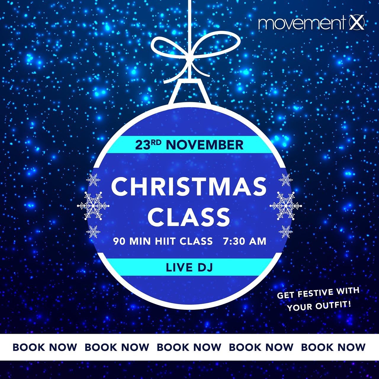 Get Your Jingle On! 🎄
&lsquo;Tis the season to sweat🌟 Join us tomorrow for our Christmas Class! 

✨ 90-Min HIIT Workout
🎶 Live DJ 
🕢 7:30 AM Start 
👗 Dress Up and show off your festive flair!

Let&rsquo;s torch those Christmas treats before they