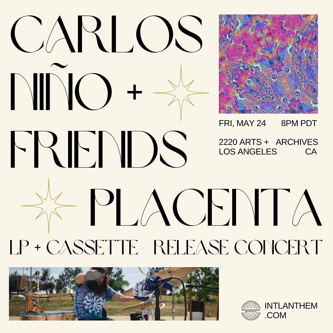 Carlos Ni&ntilde;o has found some space between his 𝘕𝘦𝘸 𝘉𝘭𝘶𝘦 𝘚𝘶𝘯 dates with Andr&eacute; 3000 to lead his own Carlos Ni&ntilde;o &amp; Friends ensemble in a celebration of the release of 𝙋𝙡𝙖𝙘𝙚𝙣𝙩𝙖 in 𝗟𝗼𝘀 𝗔𝗻𝗴𝗲𝗹𝗲𝘀, 𝗠𝗮𝘆 𝟮?