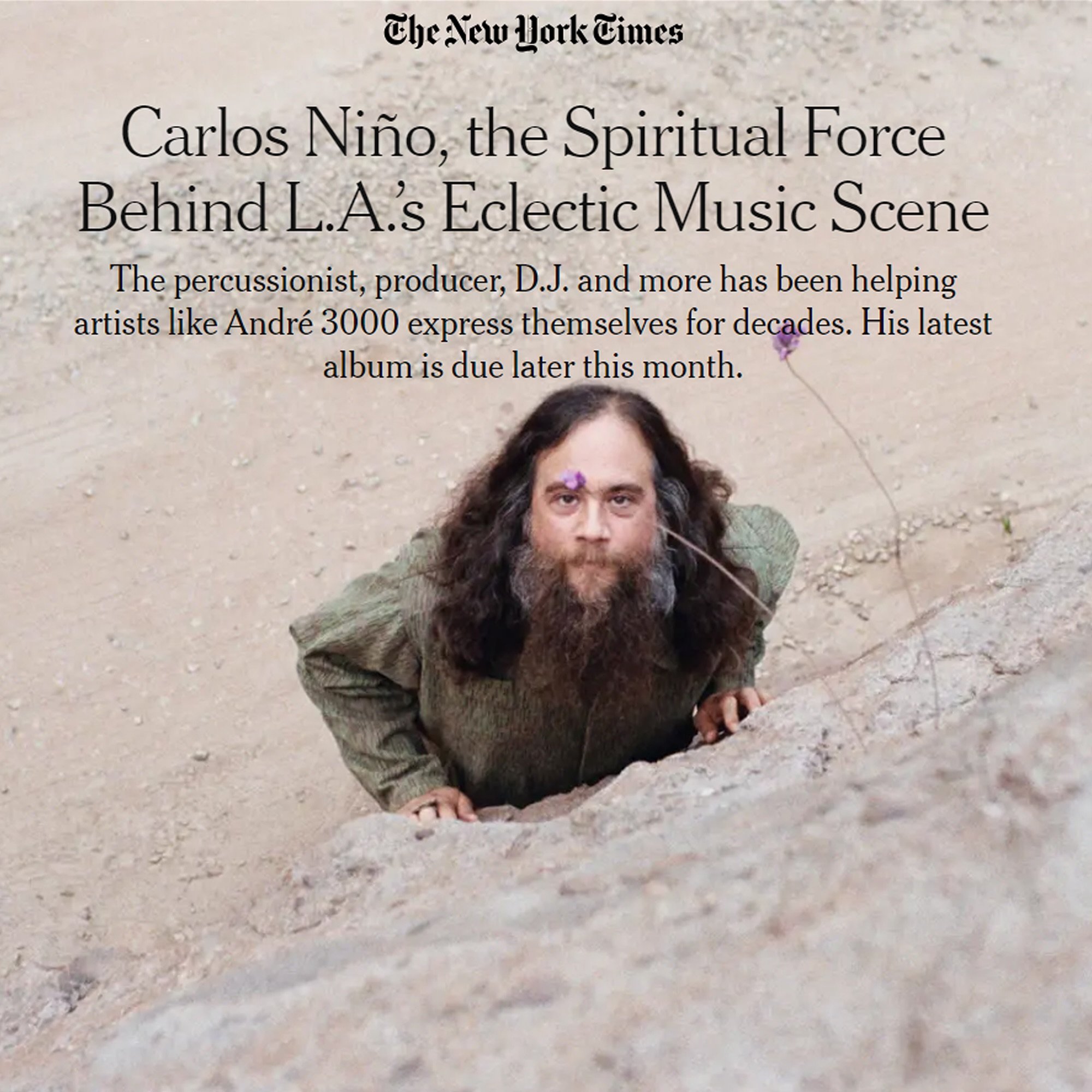 Giant beautiful feature on Carlos Ni&ntilde;o in the @nytimes today highlighting his work on the LA scene in the last 30 years, the spirit and energy of his collaborations with the people who make up &lsquo;&amp; 𝘍𝘳𝘪𝘦𝘯𝘥𝘴&rsquo; as well as a lo