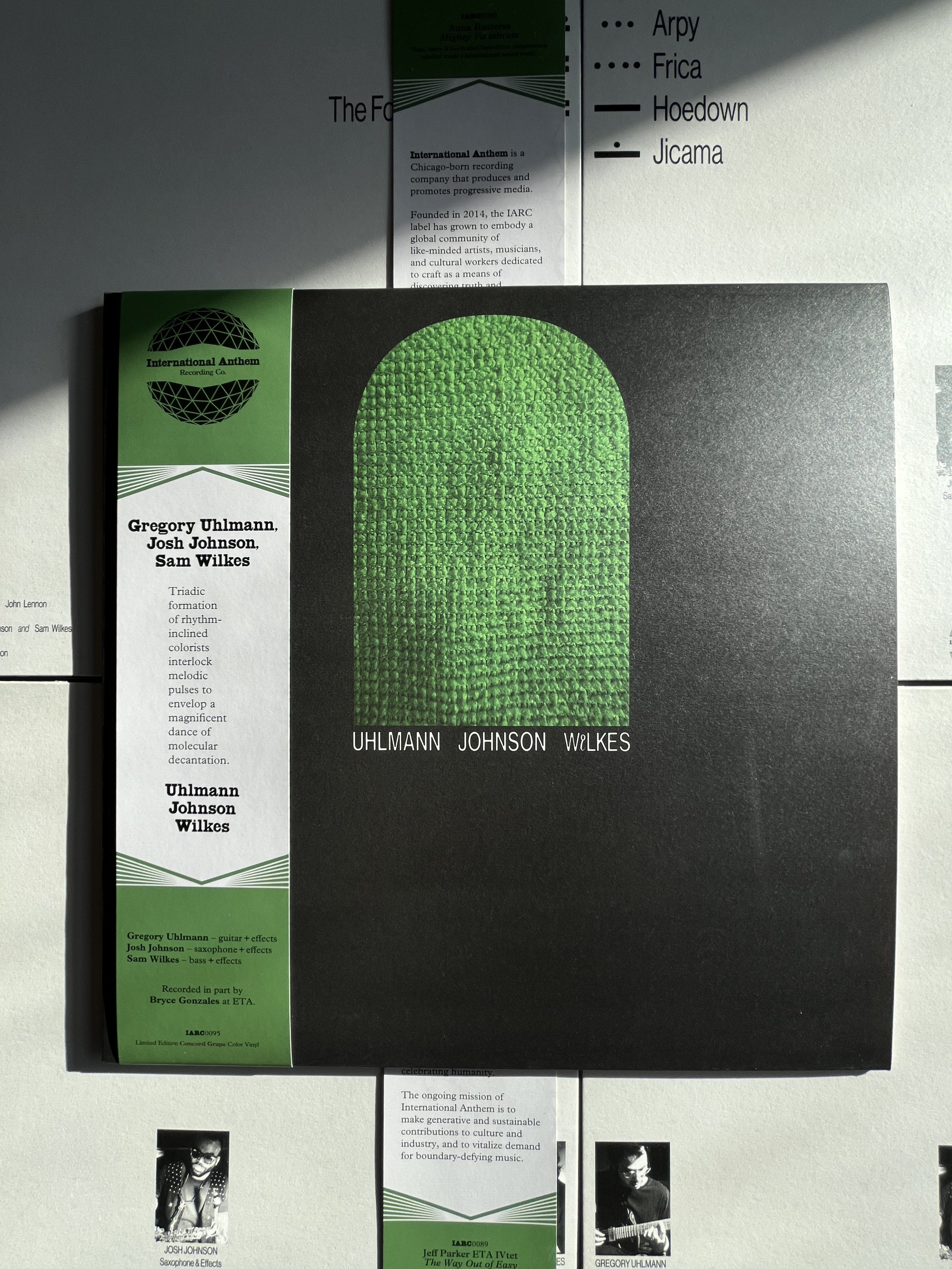 Uhlmann Johnson Wilkes trio debut IN STORES THIS WEEK on LP Uhlmann Johnson Wilkes trio debut IN STORES THIS WEEK on LP