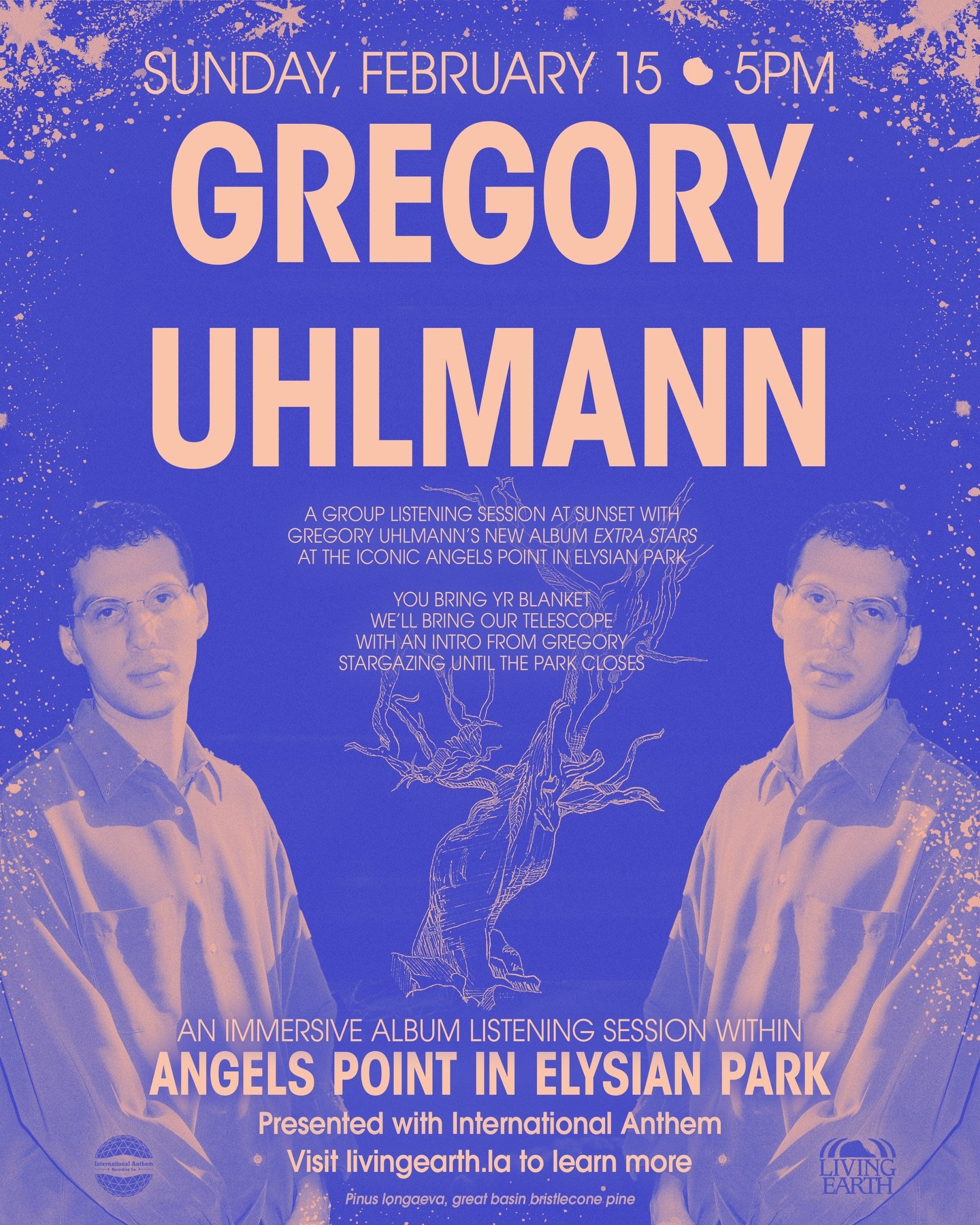 𝗟𝗢𝗦 𝗔𝗡𝗚𝗘𝗟𝗘𝗦 Sunday February 15th a very special advance listening party for @gregoryuhlmann &lsquo;s new album 𝑬𝑿𝑻𝑹𝑨 𝑺𝑻𝑨𝑹𝑺 hosted in plein air by the legends @livingearth.la atop one of LA&rsquo;s most cherished overlooks, 𝗔𝗻𝗴?