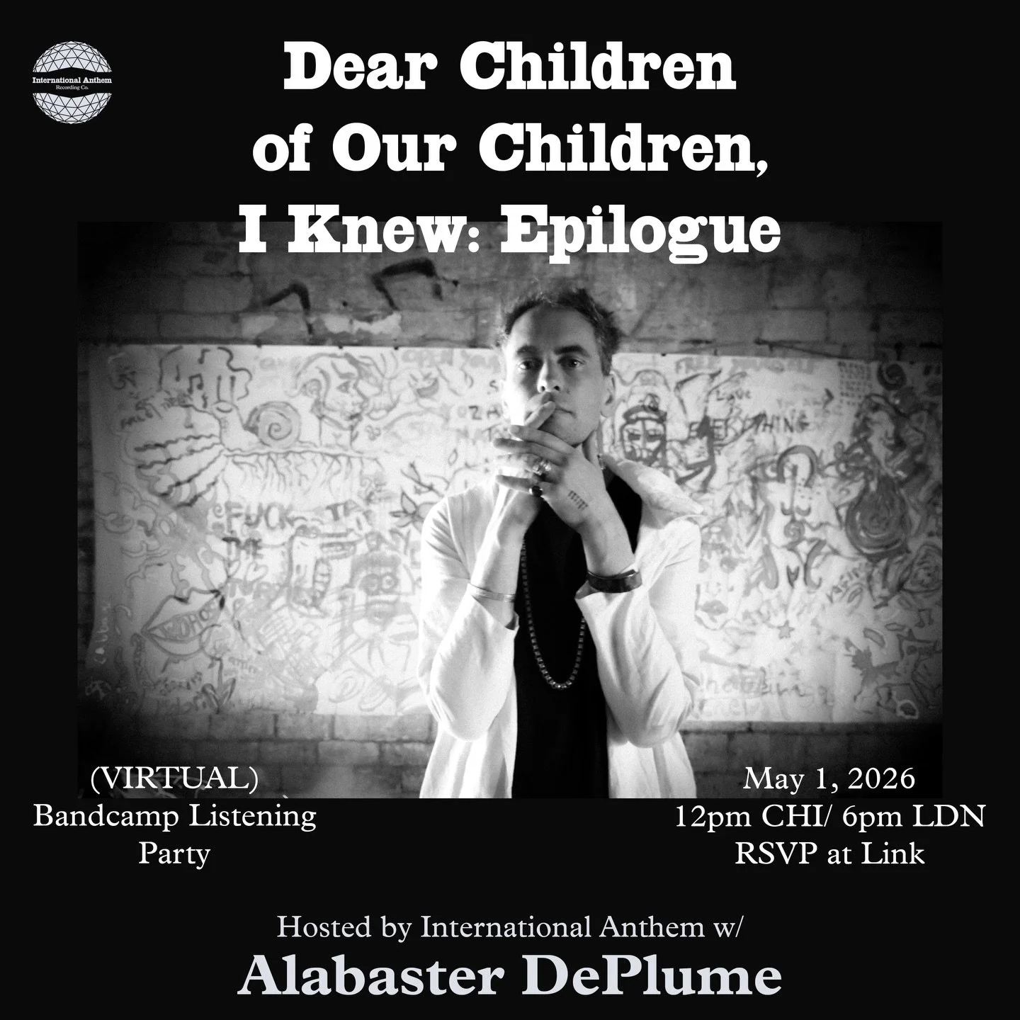 Join 𝗔𝗹𝗮𝗯𝗮𝘀𝘁𝗲𝗿 𝗗𝗲𝗣𝗹𝘂𝗺𝗲 and members of the IARC crew in the chat as we listen to 𝐃𝐞𝐚𝐫 𝐂𝐡𝐢𝐥𝐝𝐫𝐞𝐧 𝐨𝐟 𝐎𝐮𝐫 𝐂𝐡𝐢𝐥𝐝𝐫𝐞𝐧, 𝐈 𝐊𝐧𝐞𝐰: 𝐄𝐩𝐢𝐥𝐨𝐠𝐮𝐞 in its entirety.
The epilogue closes a three-part series that began 