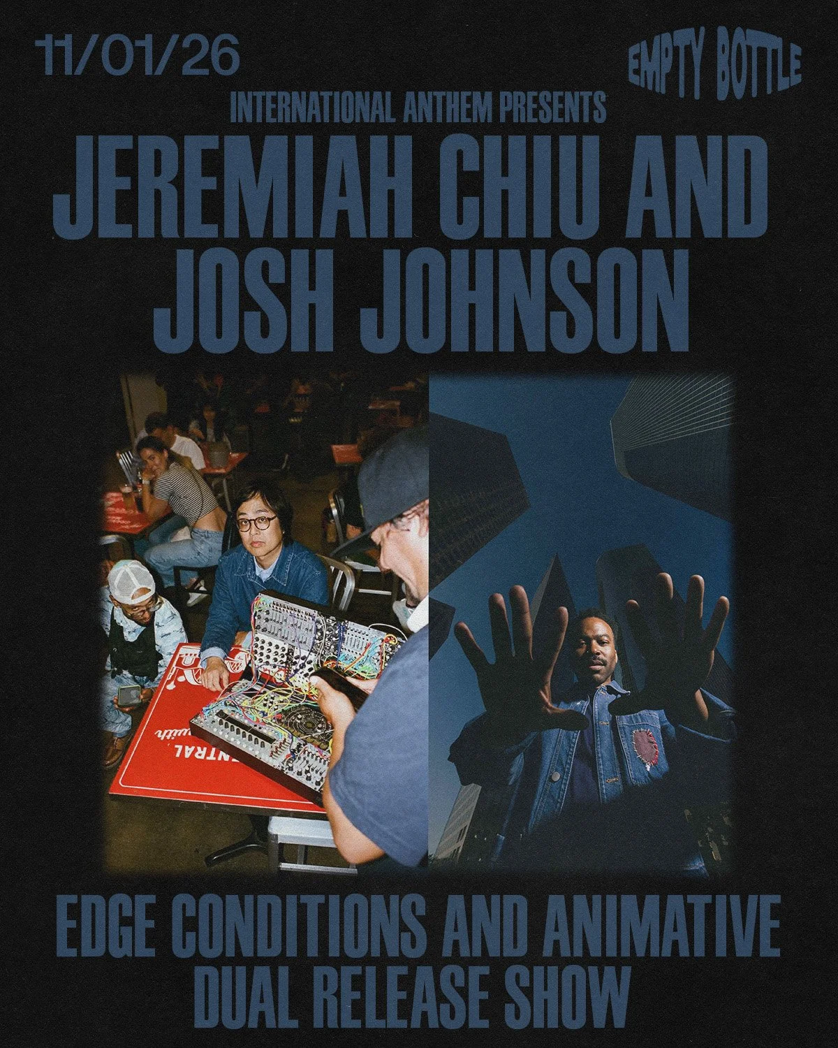 CHICAGO NOVEMBER 1: dual album release show for @jeremiahchiu and @joshuaajohn at the legendary @emptybottle &ndash; tix via the bio link !!!