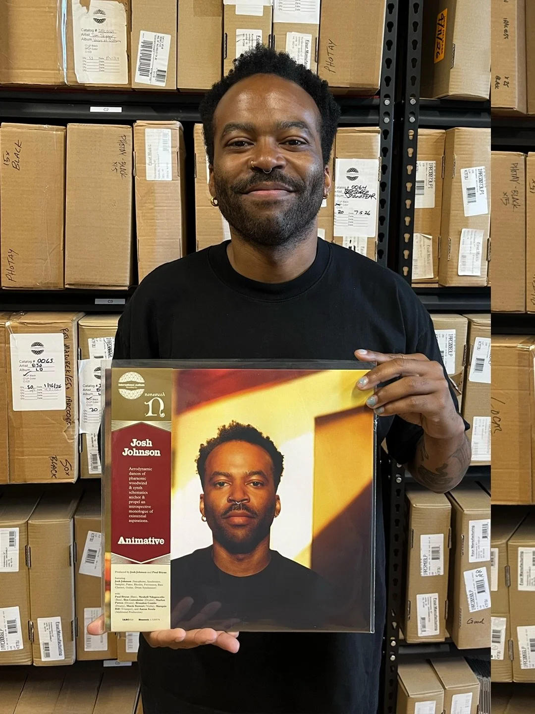 Happy release day to @joshuaajohn !!! 𝐀𝐧𝐢𝐦𝐚𝐭𝐢𝐯𝐞 is out NOW on LP, CD, and digital download (full streaming release to follow on November 10). Grab it from your local record shop; we compiled a complete list of all the stores stocking the alb