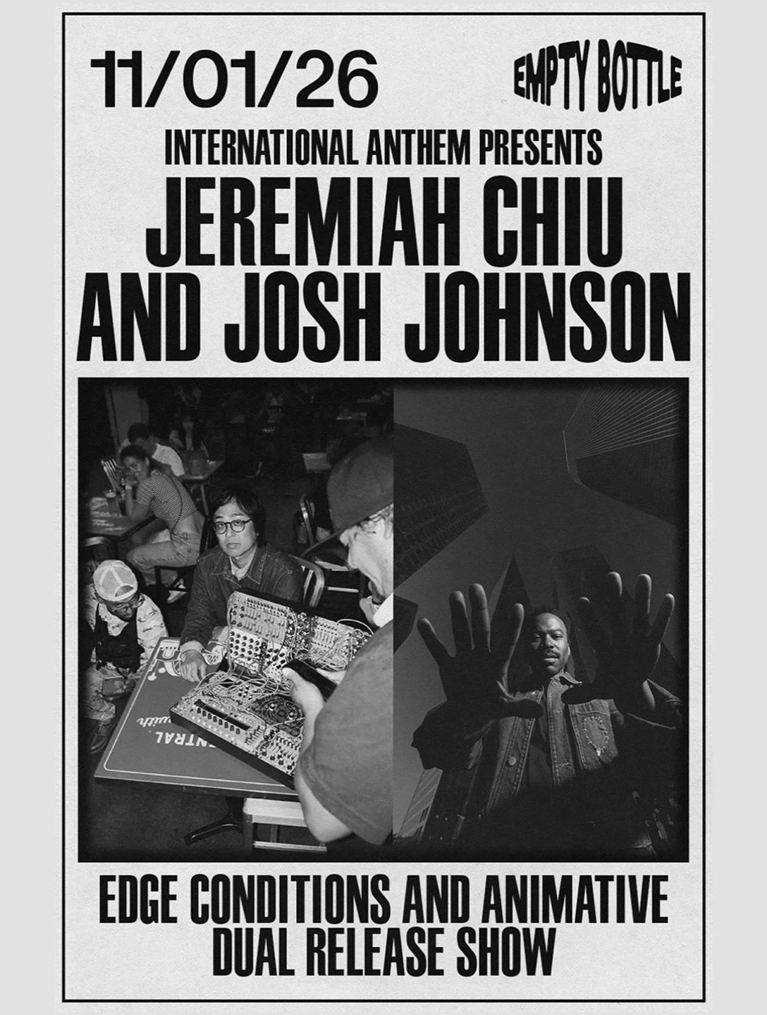 𝗧𝗛𝗜𝗦 𝗦𝗨𝗡𝗗𝗔𝗬 𝗡𝗜𝗚𝗛𝗧 𝗜𝗡 𝗖𝗛𝗜𝗖𝗔𝗚𝗢 @jeremiahchiu &amp; @joshuaajohn both back home to perform &amp; celebrate their new albums with us at @emptybottle , tickets going fast in our bio zone 🔗