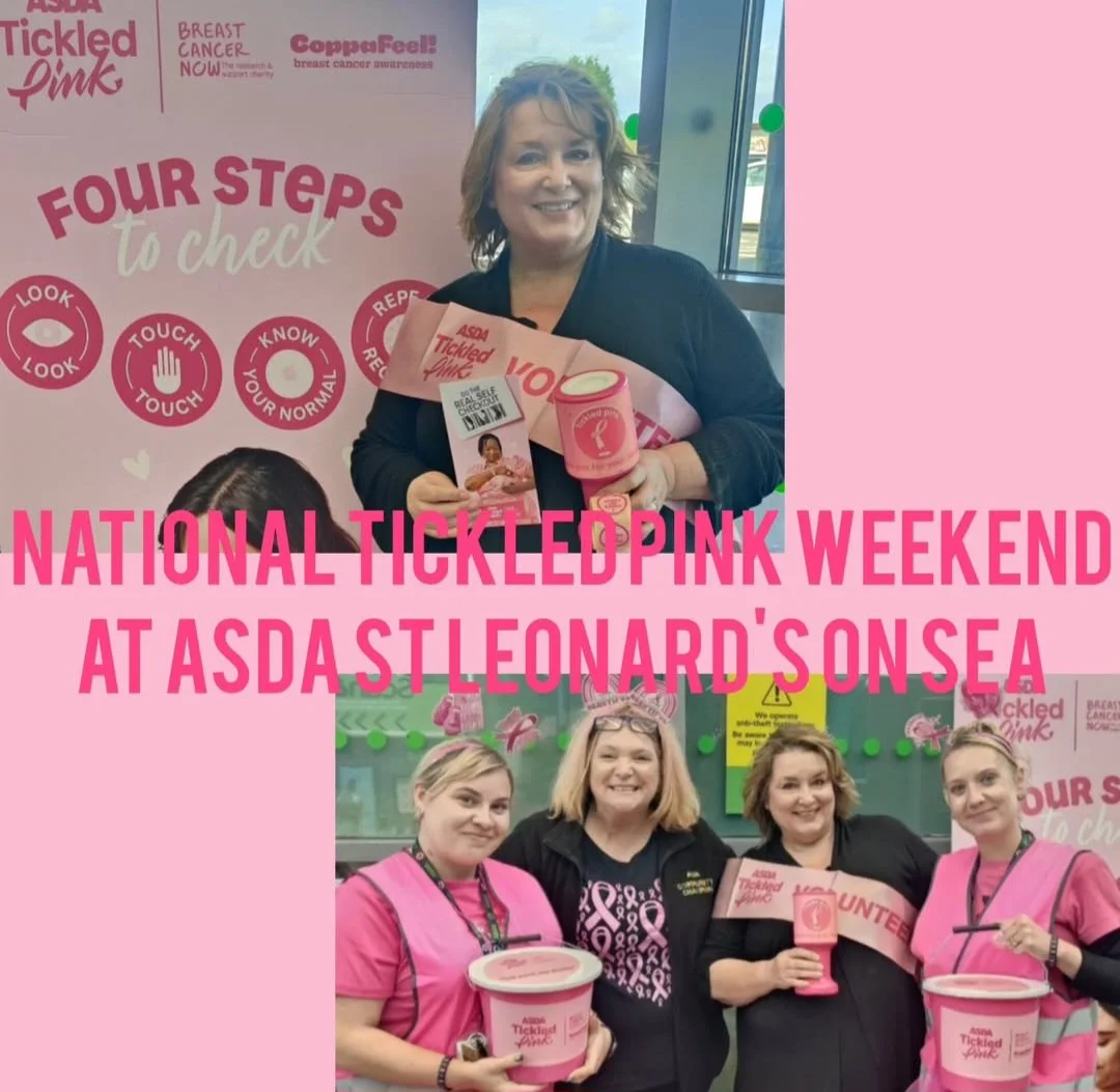 I had a wonderful time yesterday at @Asda St.leonards for their National Tickled Pink event. 
We had lots of fun, raised lots of awareness and raised lots of money.
The brilliant @Wendy @sloscommunitychampion lets us hold our Cancer Conversation sess