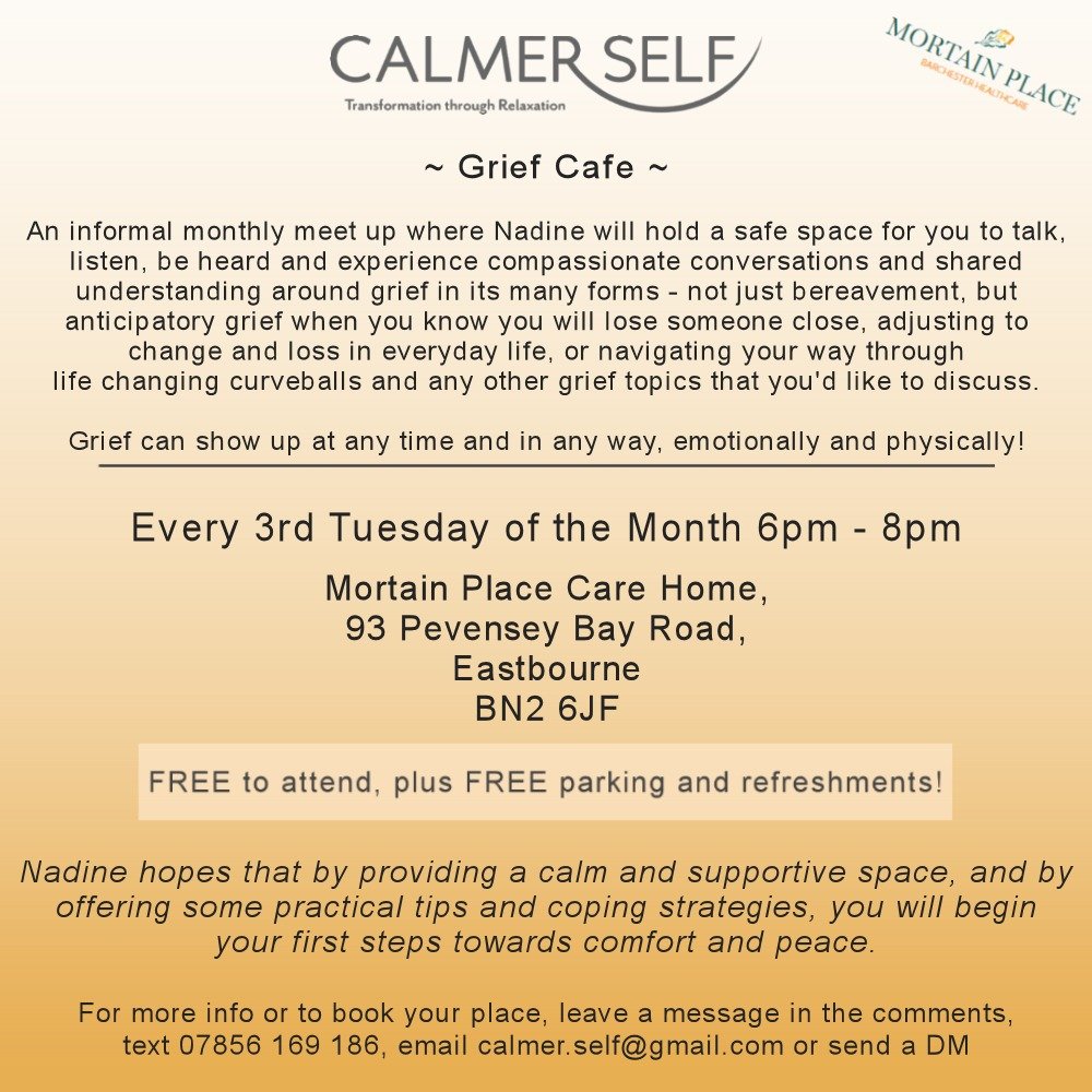 Join us at the welcoming Mortain Place Care Home for our monthly Grief Cafe next one on the 20th Jan 2026.

join us

#griefsupportgroup #bereavementsupport #youarenotalone❤️