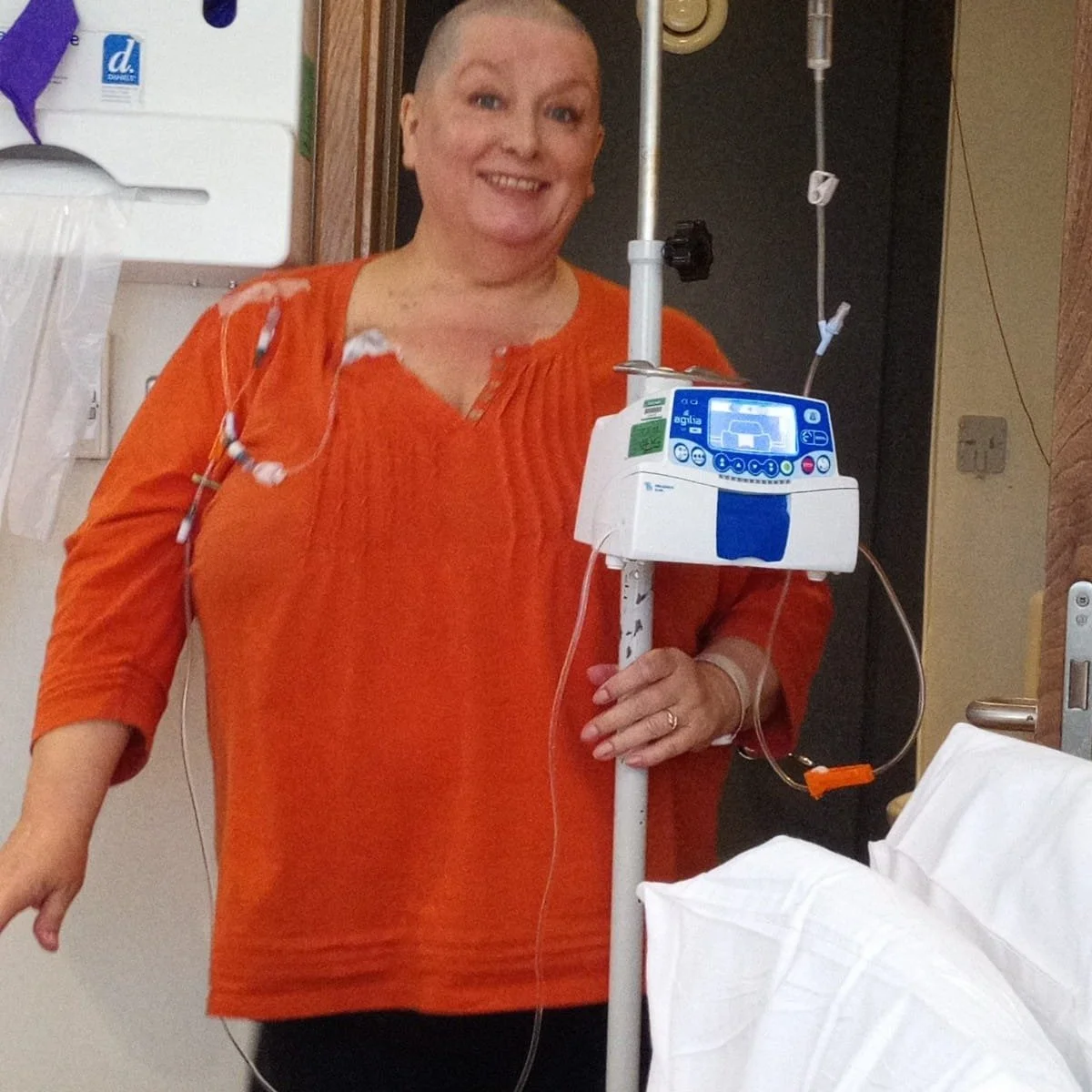 Joining in with this wonderful @breastcancernow campaign.

1st photo....me in 2023 in the middle of my chemotherapy . Hair gone. Before Surgery and Radiotherapy putting on a brave face but terrified. 
Supported through everything by the most wonderfu