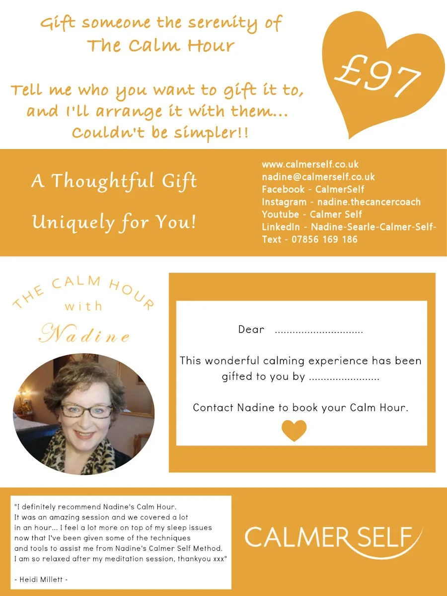 Usually these Calm Hours are used to help people relax, reduce stress and anxiety and, most often, get a good night's sleep.

This one was different and very special. 
We had a prep chat on the phone so I could create a personalised hour of peace and