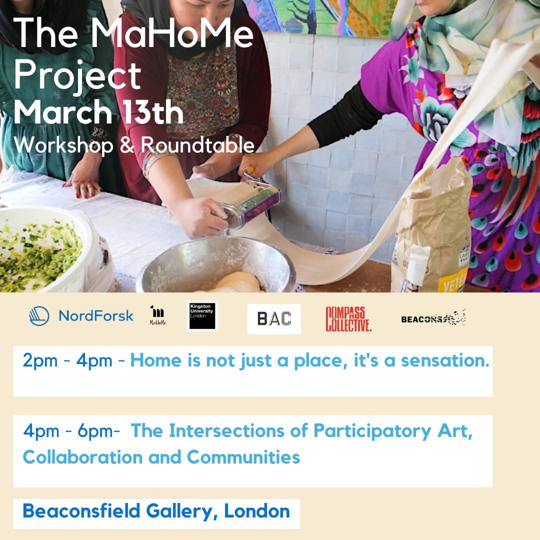 Join us this Wednesday at the Beaconsfield Gallery for an immersive afternoon of participatory art and conversations of home through shared meals, talks and workshops. 💭 🍲 

For the first section, bring your spices that remind you of home and recip