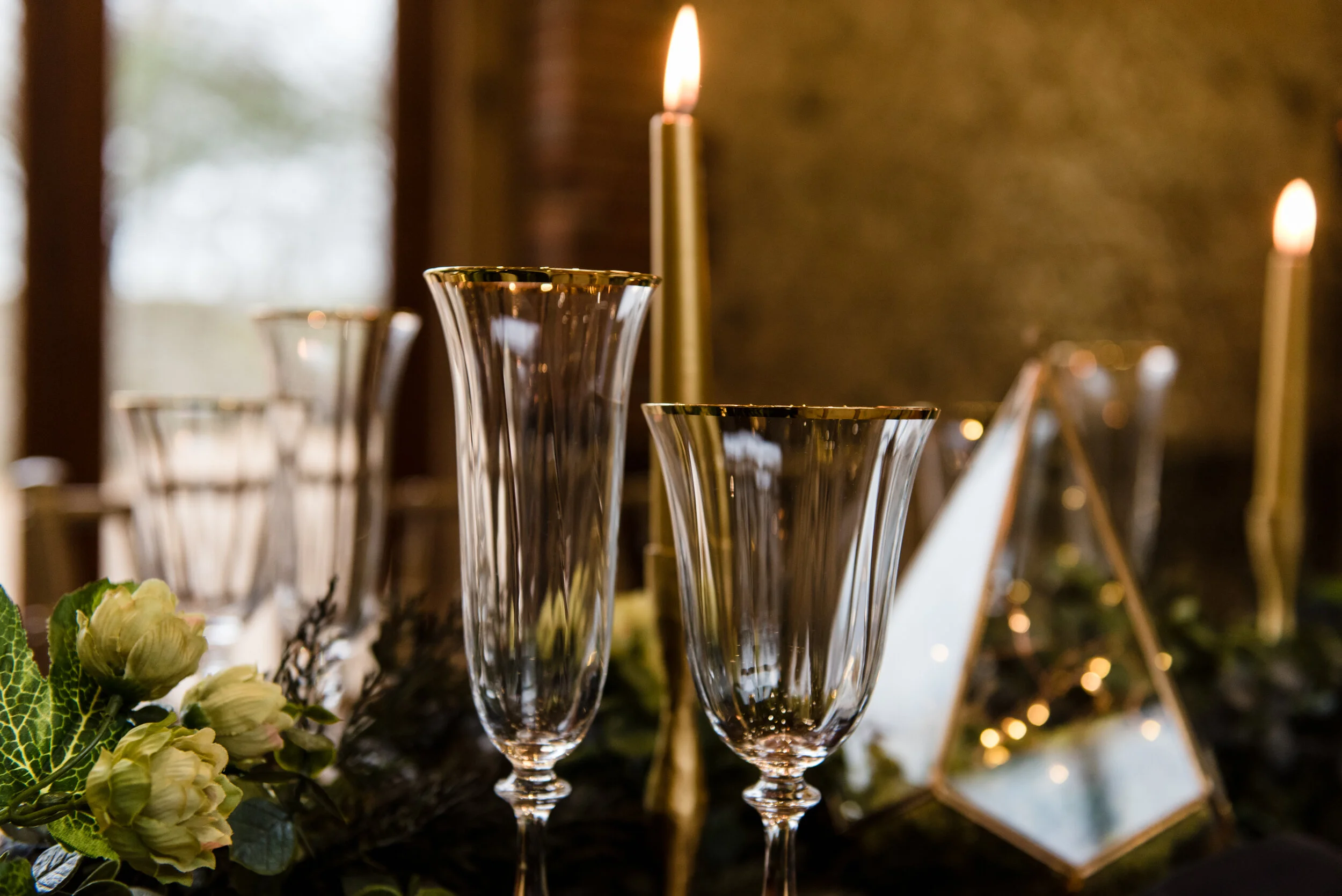 Gold and Silver Tapered Candlestick Hire Wedding/Event — To Have & To