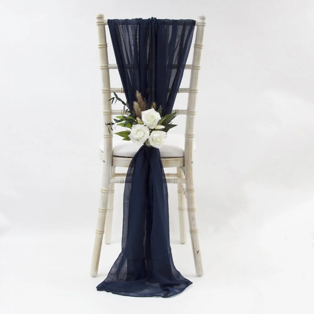 Chiffon Vertical Drop Chair Sash Hire — To Have & To Hire Events