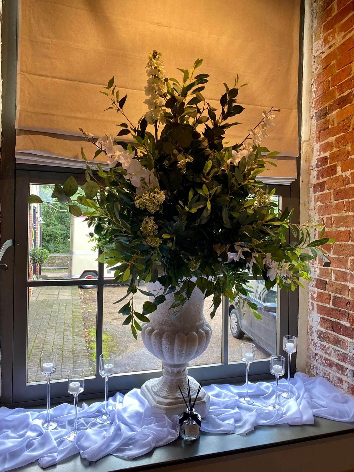 Faux Foliage and faux floral in Urn.jpg