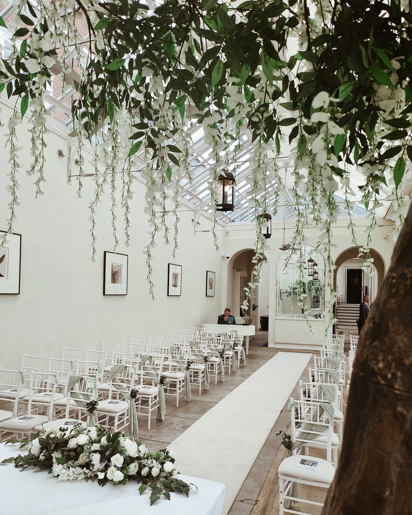 Elevated elegance in every detail, styling a romantic wedding ceremony in the stunning Orangery Room @buxtedparkhotel 

A perfect blend of natural light, timeless architecture, and dreamy decor with statement wisteria trees 💍🌿

#weddingdecor #weddi
