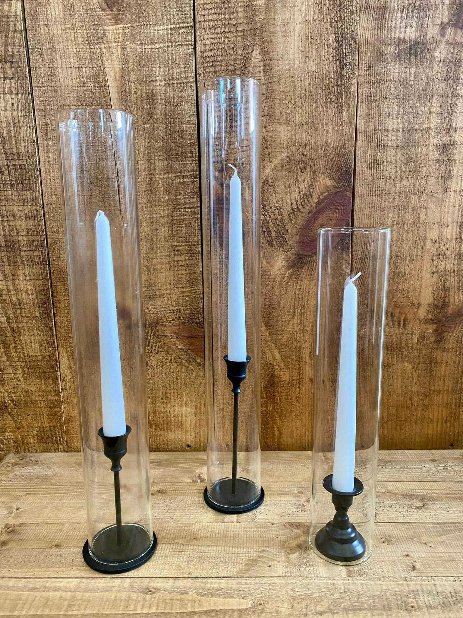 Glass Candlestick Chimney - Medium 45cm high x 7cm wide — Default — L.51