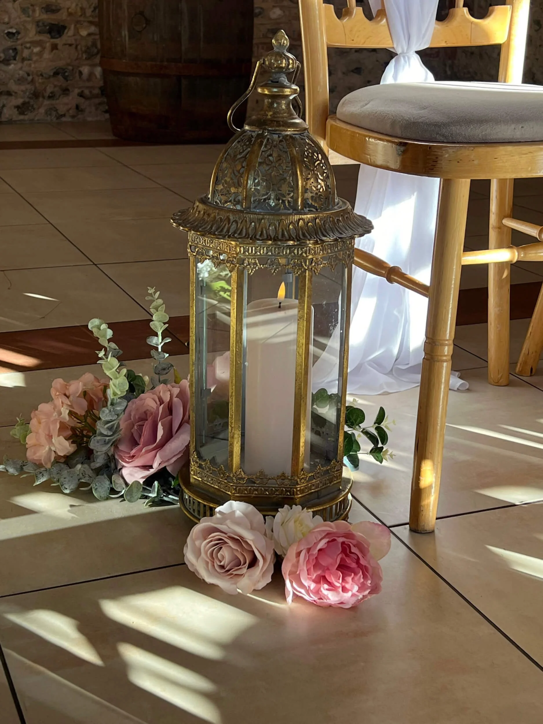 Antique Gold Lantern - Round