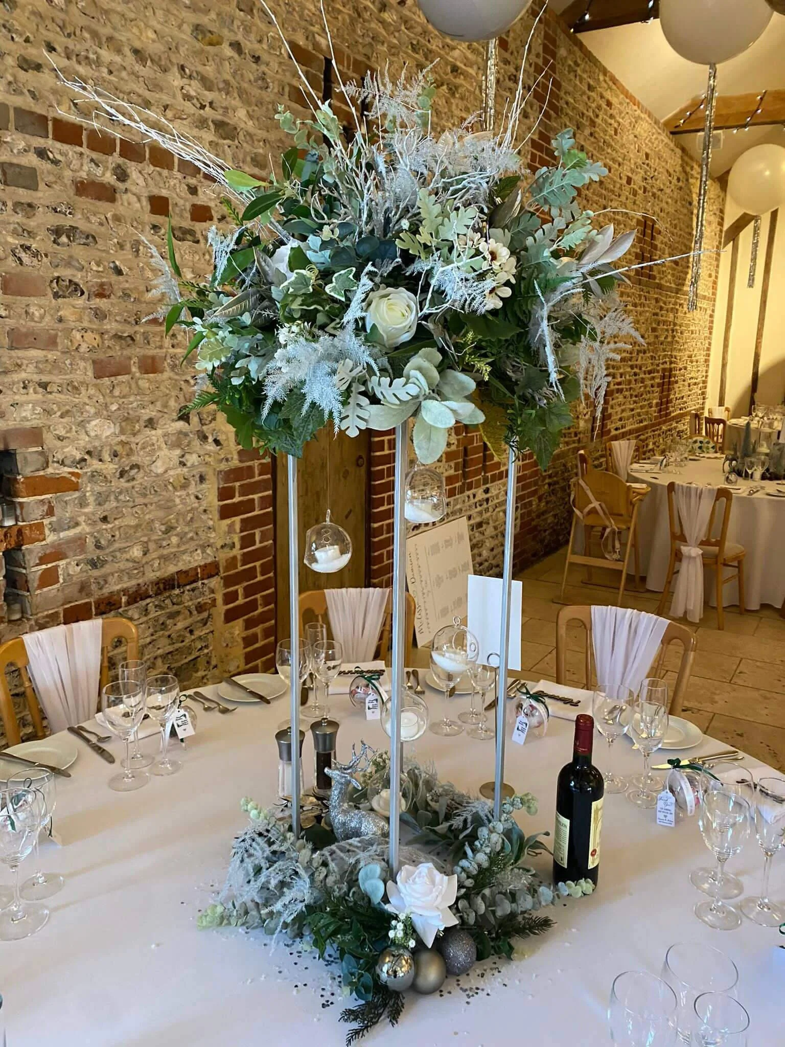 Pedestal Stand - Silver - 80cm