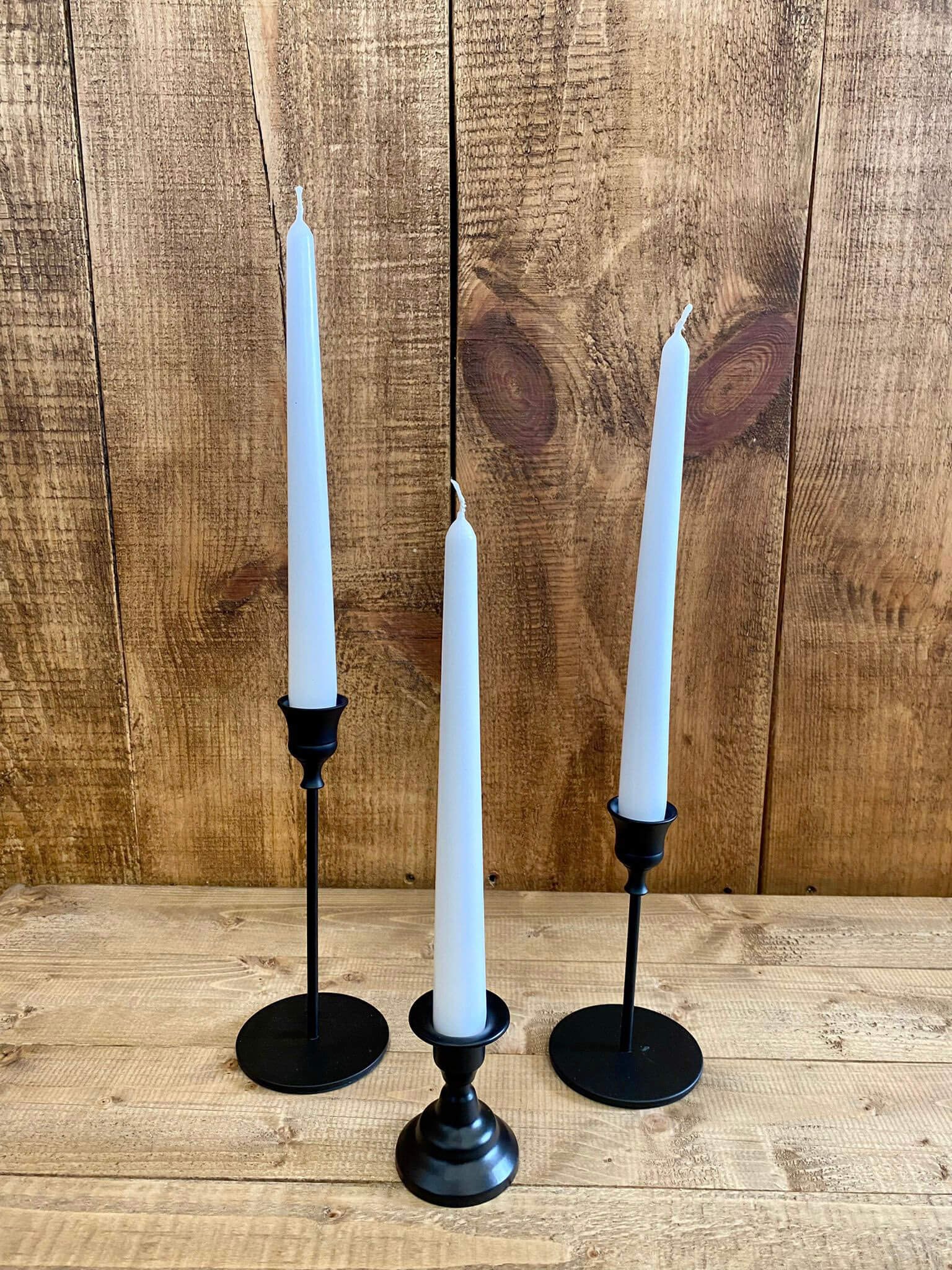 Tapered candlestick - Black - Large