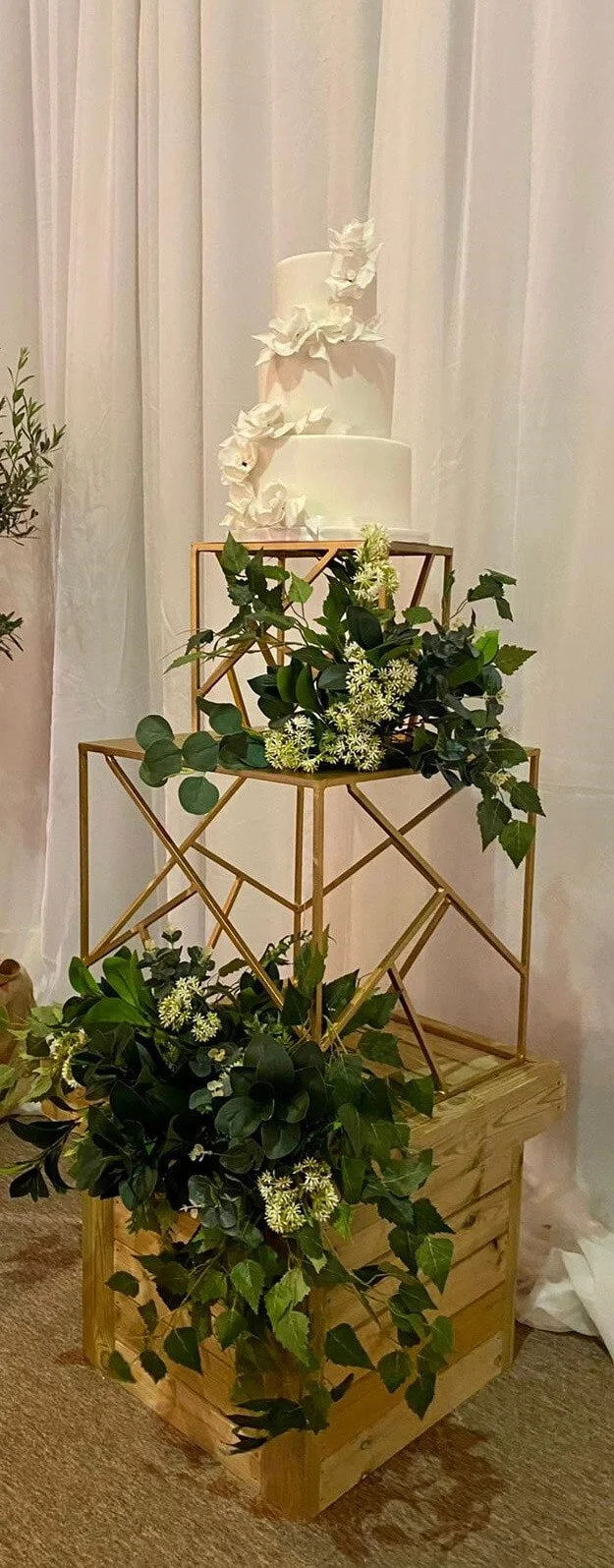 Geo Gold Cake Stand - 50cm square