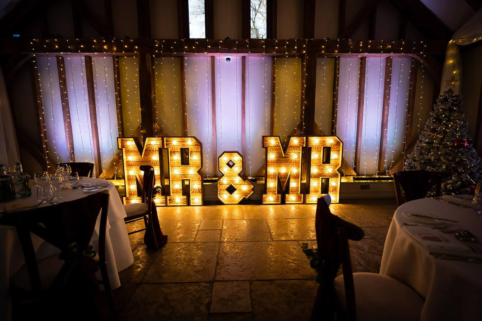 Giant Light Up Letters - Mr & Mr - RUSTIC