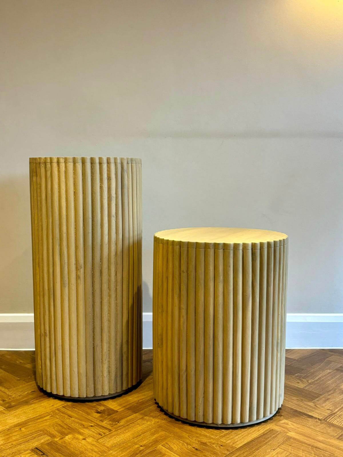 Ridged Plinth Naturals - Various Sizes - events and wedding hire Sussex, Surrey, Kent and Hampshire