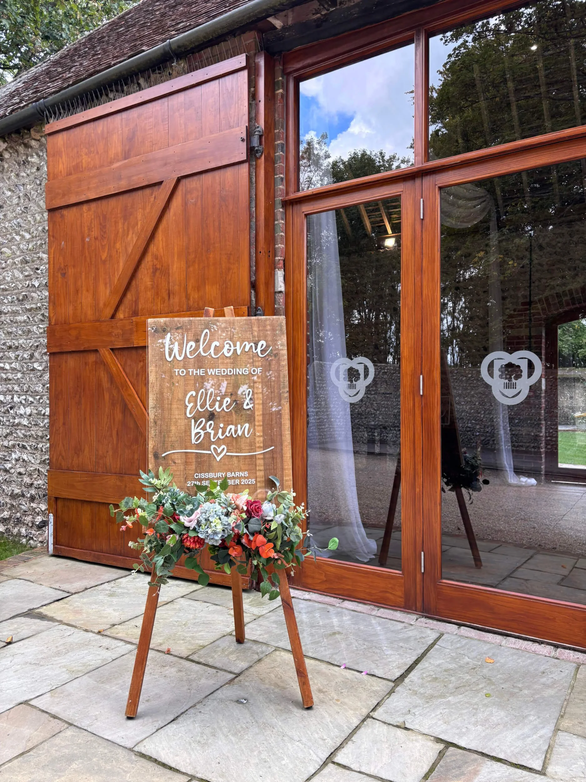 Welcome Sign - Personalised - Rustic Effect with perspex clear A1 - events and wedding hire Sussex, Surrey, Kent and Hampshire