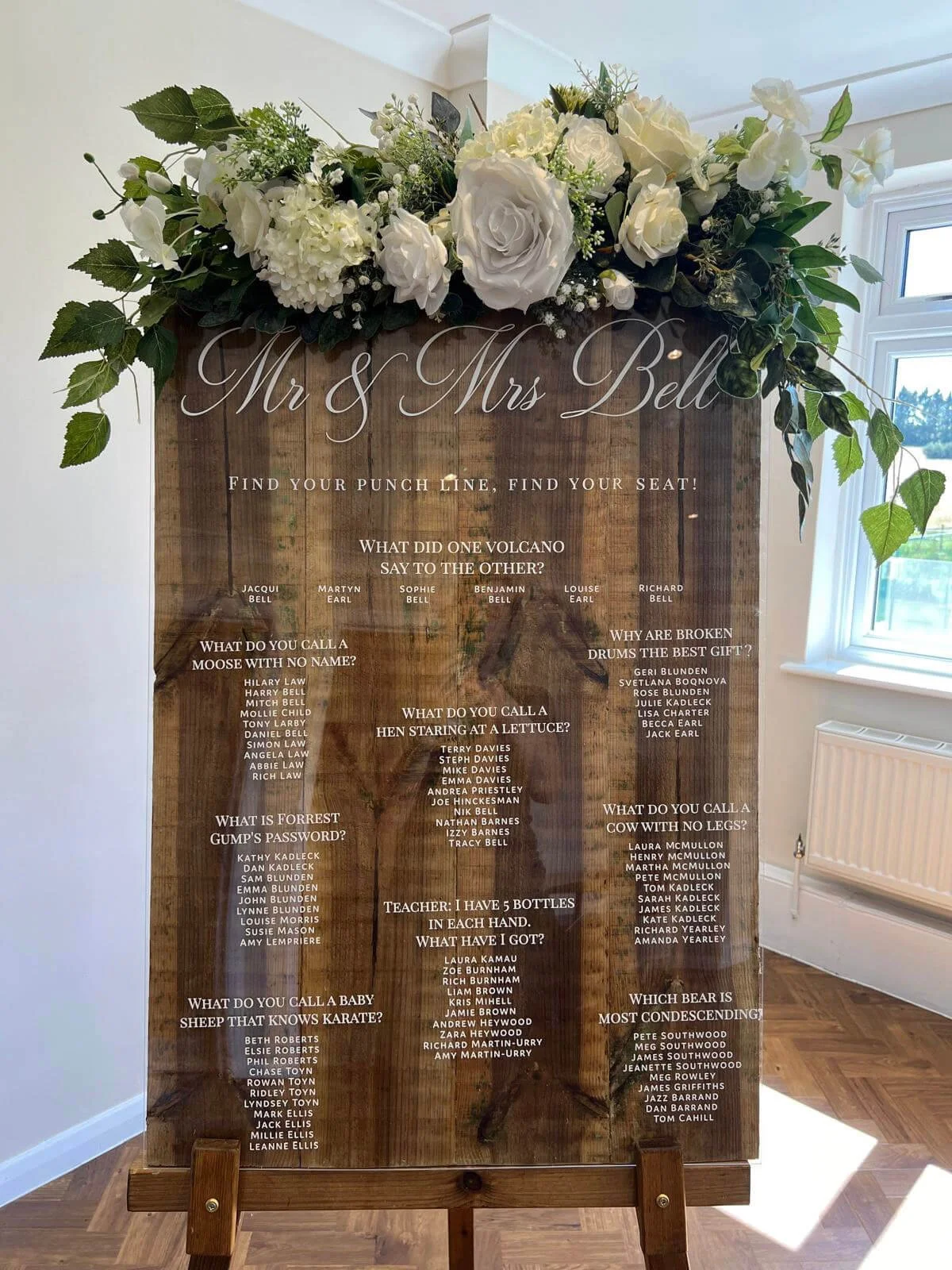 Table Plan - Rustic with Perspex Clear A1