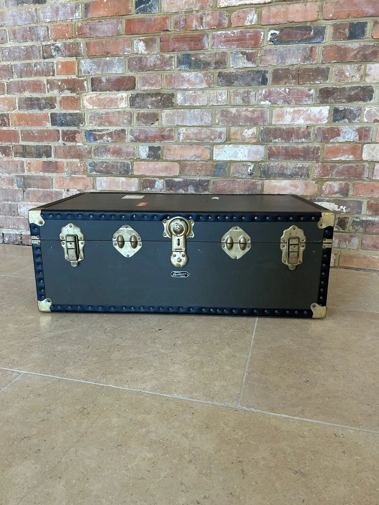 Antique Trunk - Dark Green - D52 x H33 x W92cm with metal clasps and corner protectors, available to hire for your wedding or event.