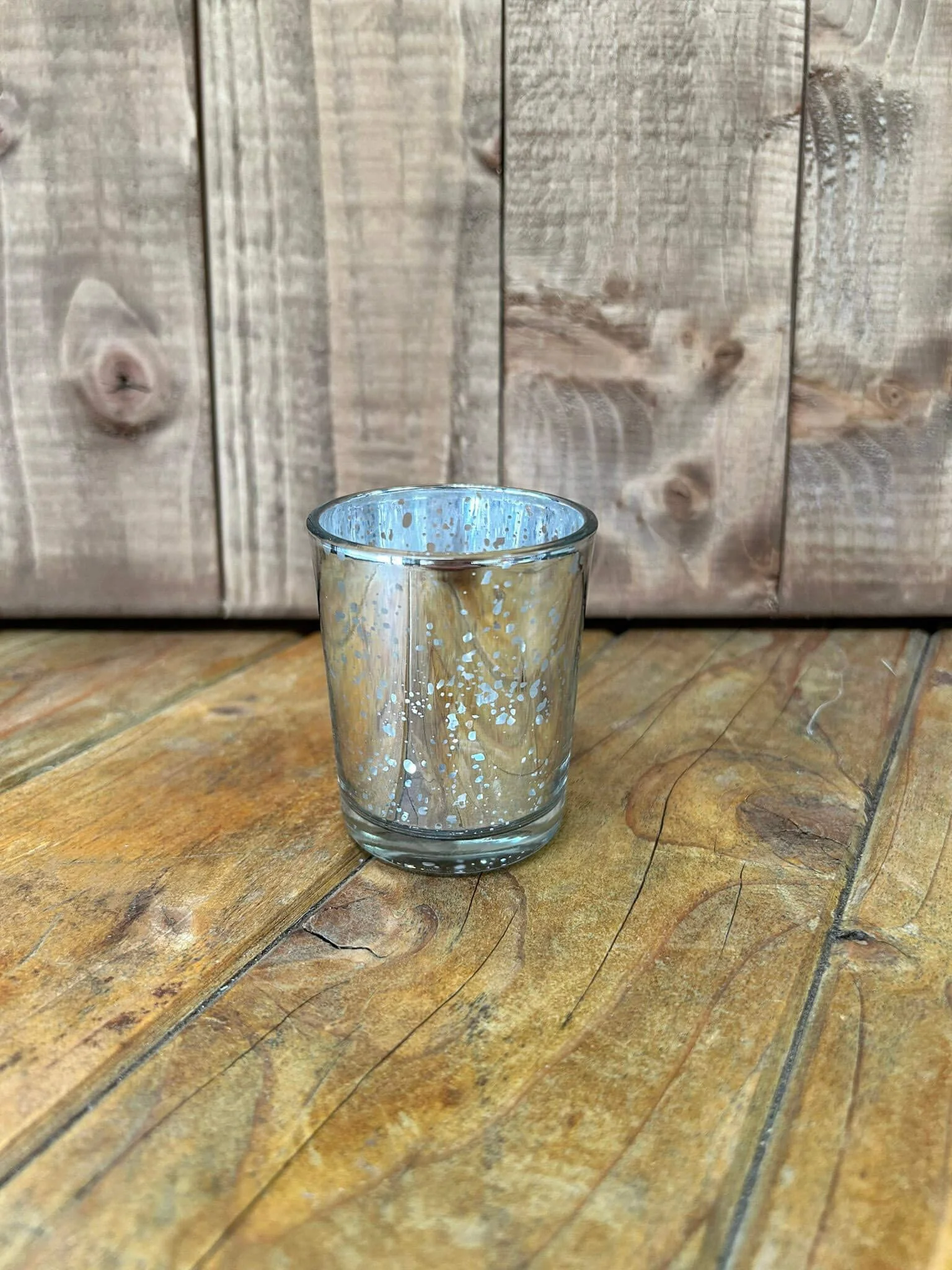 Crackled Silver Tealight