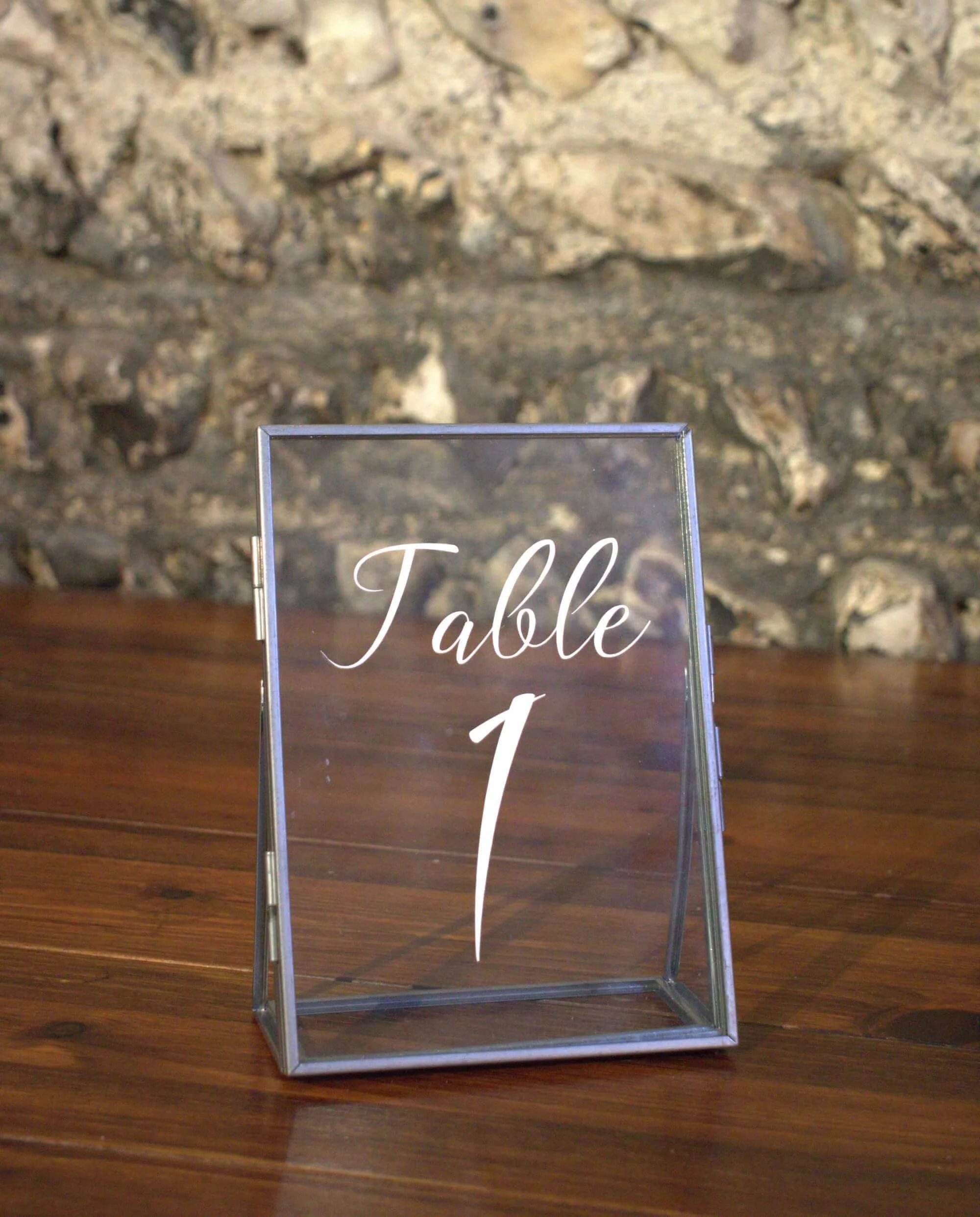 Glass Table Number - Gold (6x4")