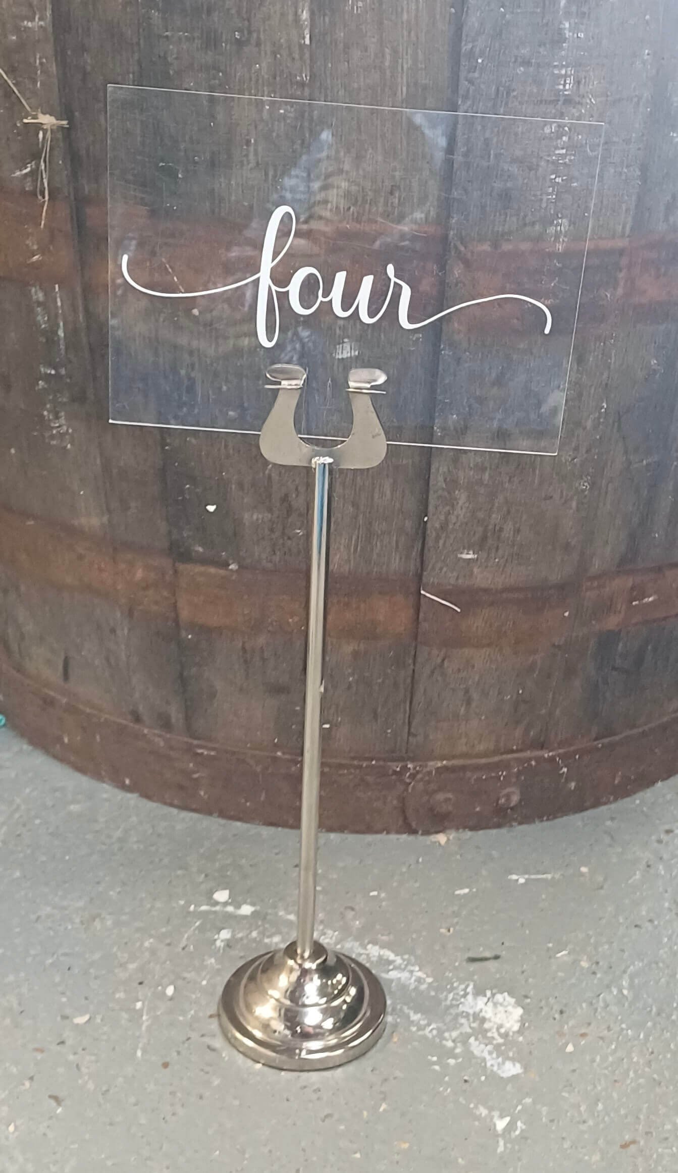 Table Number Holder - Silver