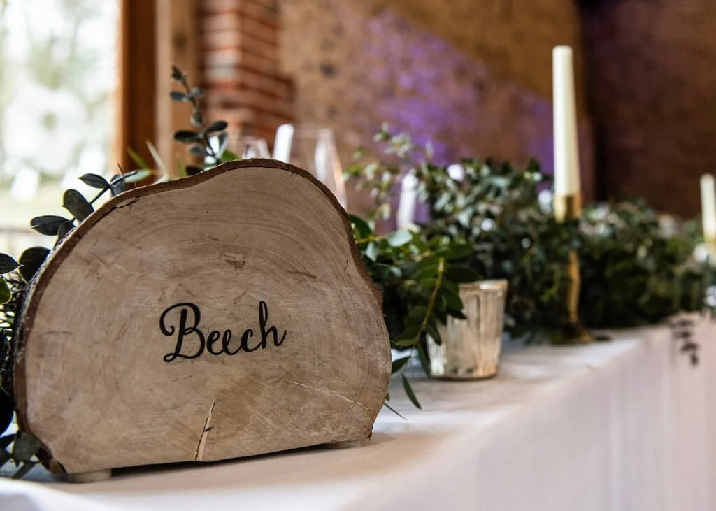 Personalised Log Slice Table Name - events and wedding hire Sussex, Surrey, Kent and Hampshire